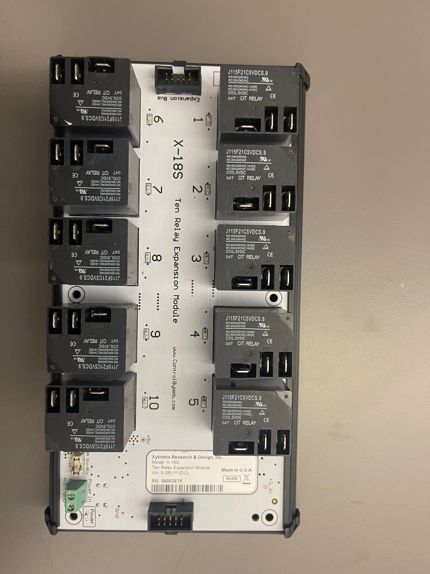 X18S - High-Current Relay Expansion Module